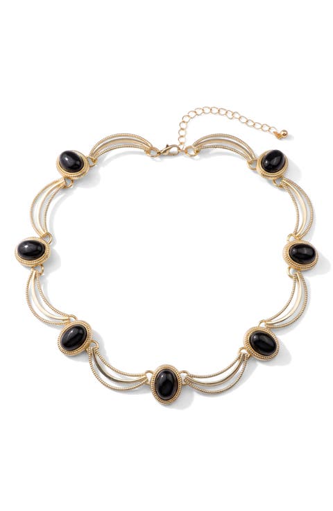 Vintage-Inspired Cabochon Striated Necklace