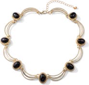 JARDIN Vintage-Inspired Cabochon Striated Necklace