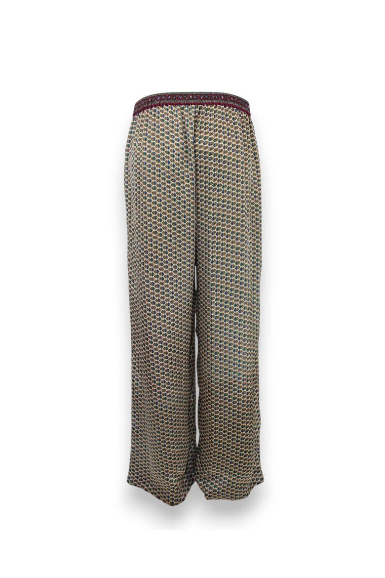 Embossed Botanical Crepe Pant, Alternate, color, Forest plum