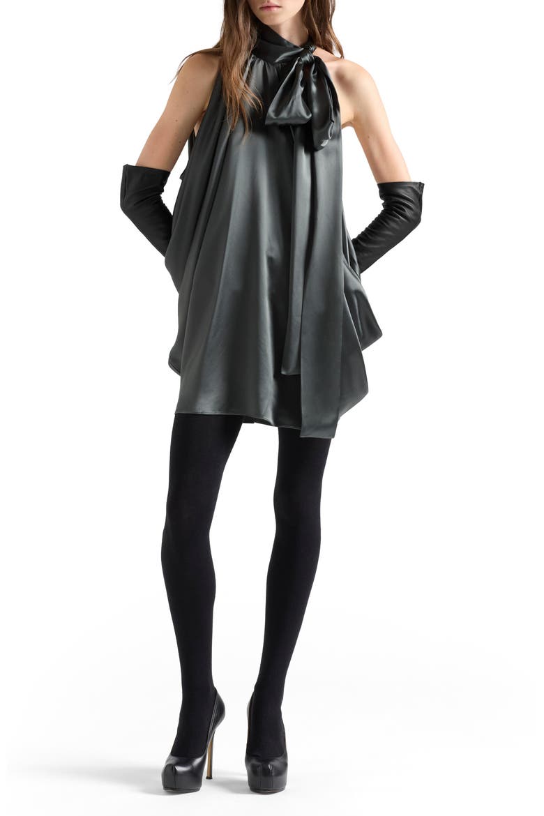 Petal Satin Minidress, Main, color, SATIN QUICKSILVER
