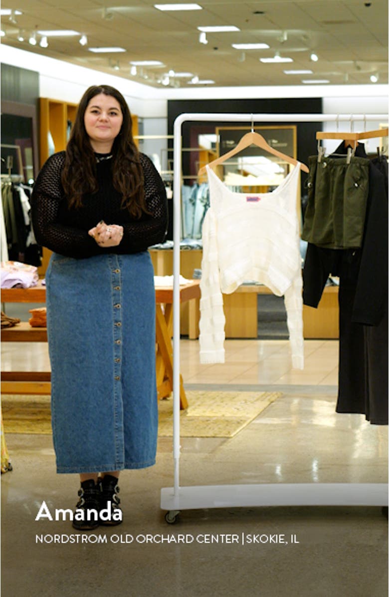 Open Stitch Cold Shoulder Cotton Sweater, sales video thumbnail