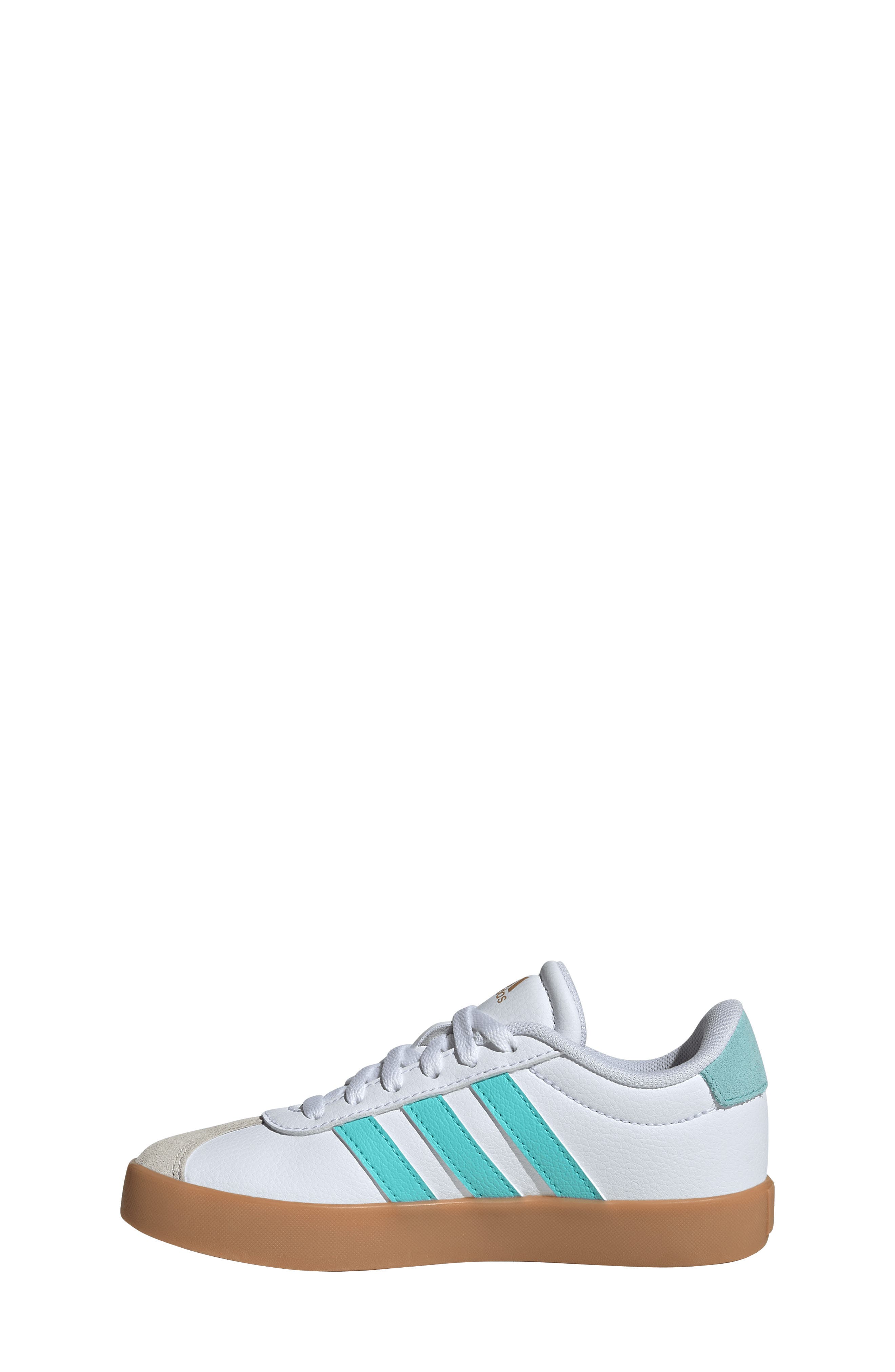 adidas Kids' VL Court 3.0 Sneaker, Alternate, color, White/ Flash Aqua/ Alumina