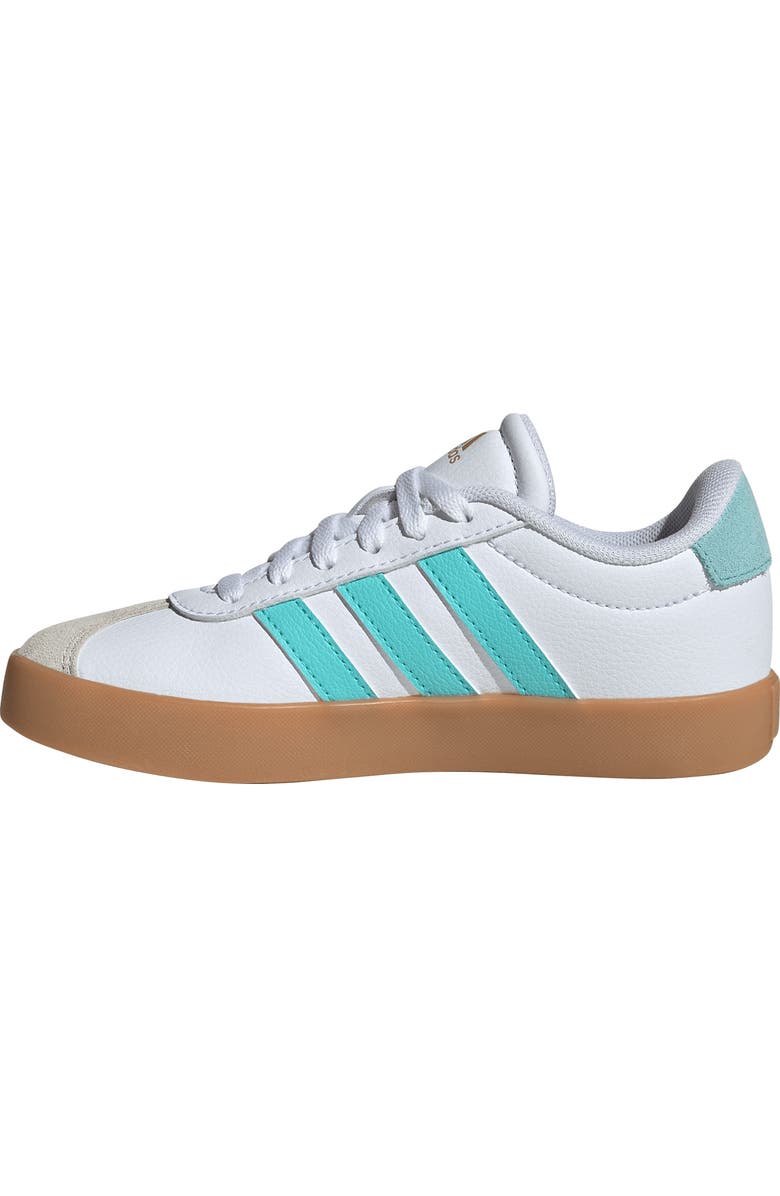 adidas Kids' VL Court 3.0 Sneaker, Alternate, color, White/ Flash Aqua/ Alumina
