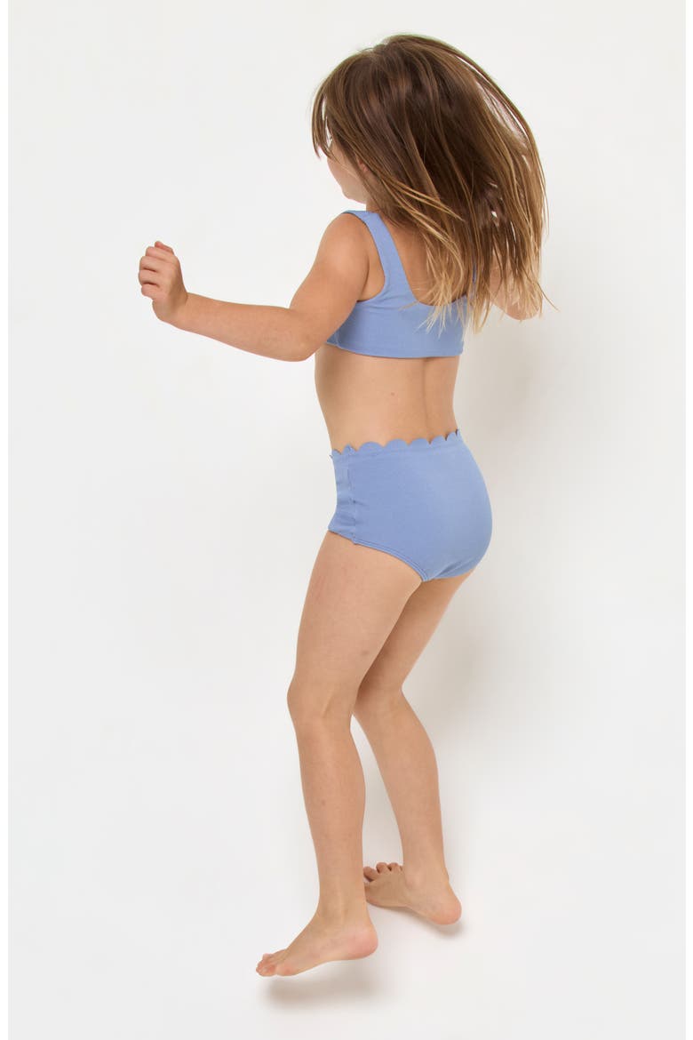 Kids' Little Seashell Scallop Two-Piece Swimsuit, Alternate, color, CHAMBRAY