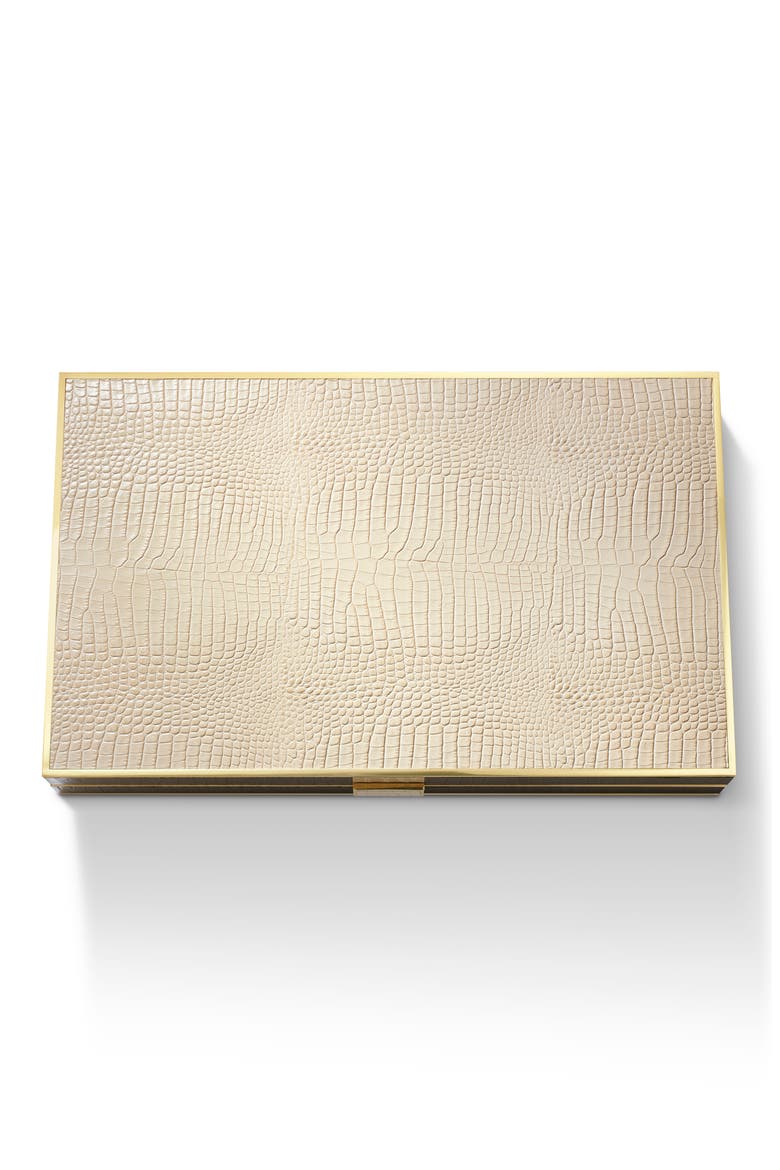 Croc Embossed Backgammon Set, Alternate, color, FAWN