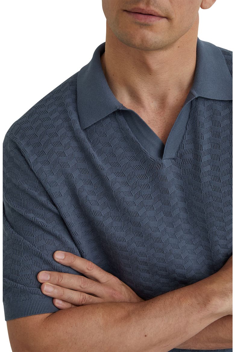 Sol Geo Open Stitch Knit Polo, Alternate, color, AIRFORCE BLUE