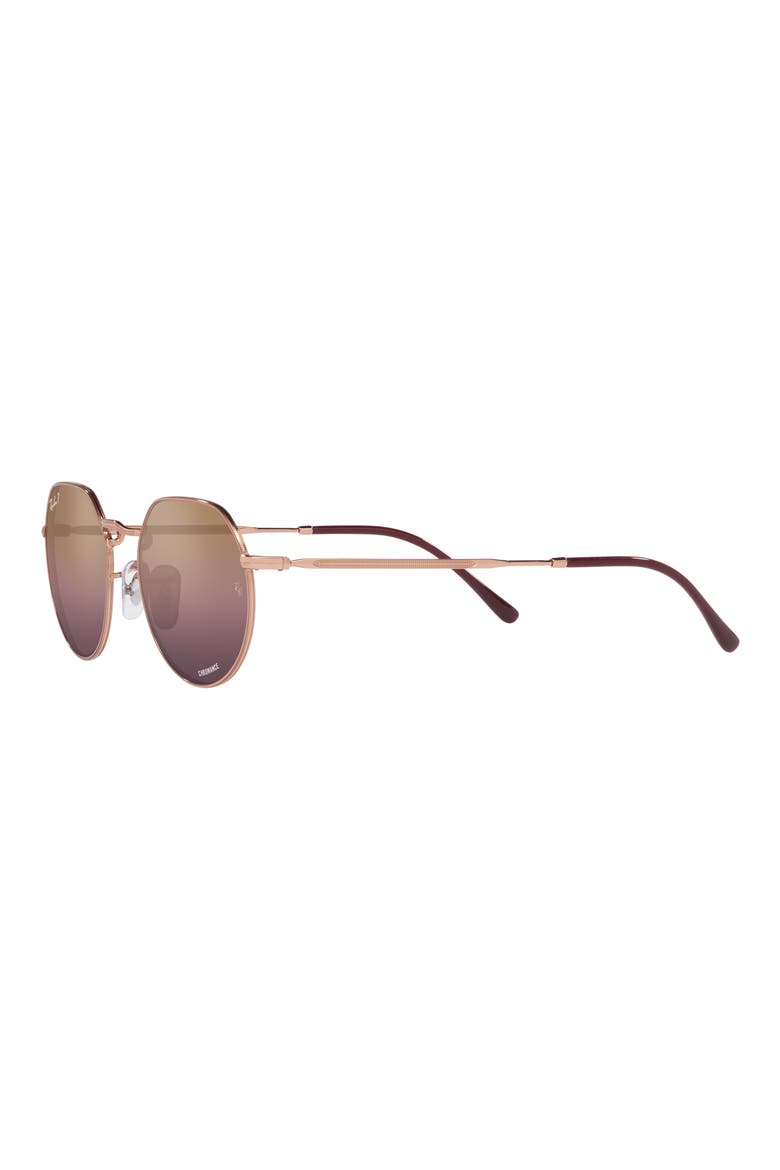 Jack 51mm Gradient Polarized Irregular Sunglasses, Alternate, color, ROSE GOLD