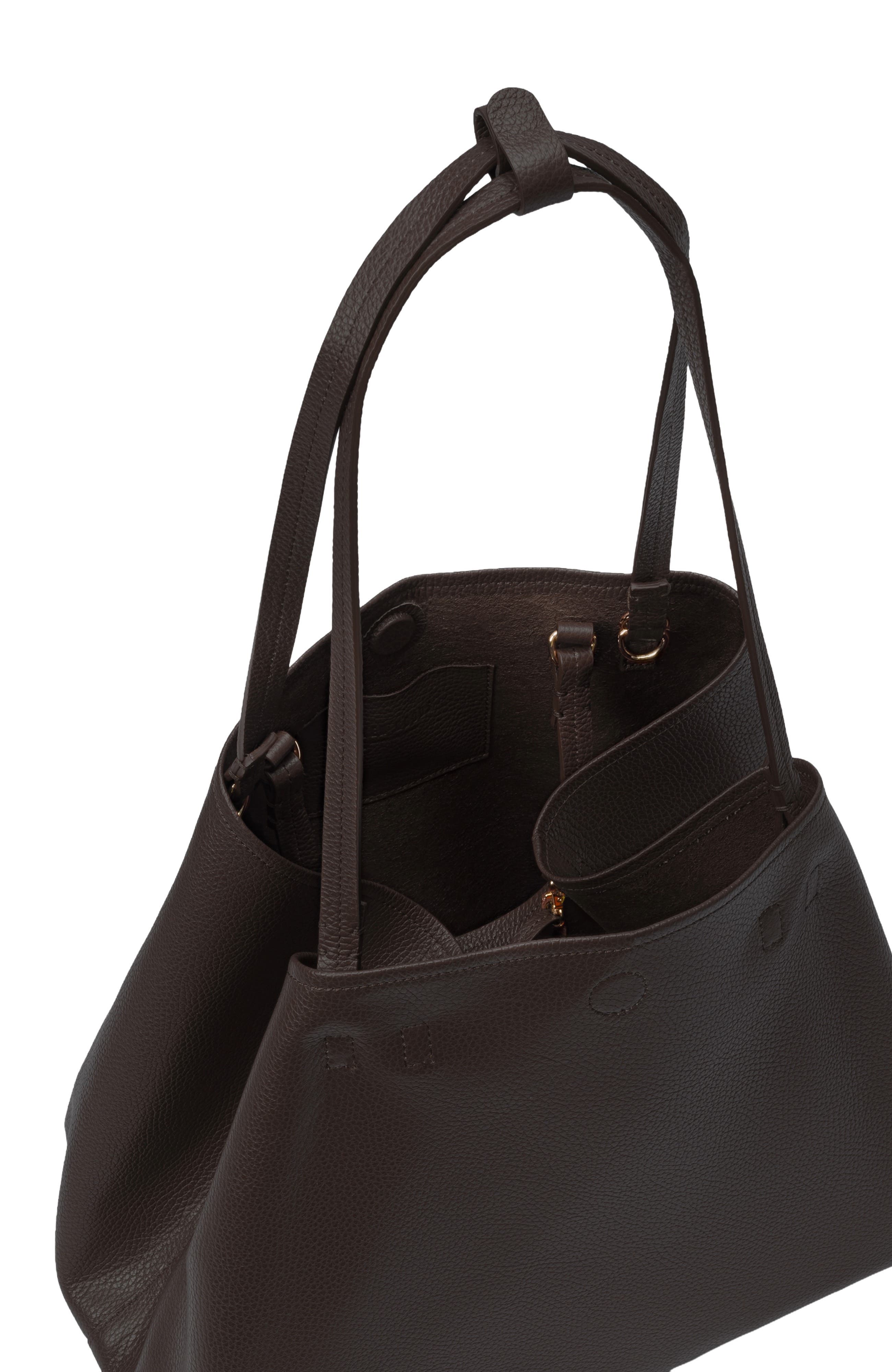 La Corsa Leather Bowling Bag, Alternate, color, Bone Silver