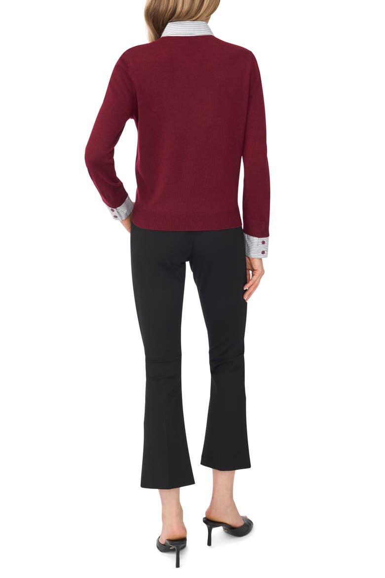 Mixed Media Henley, Alternate, color, BURNT CRANBERRY