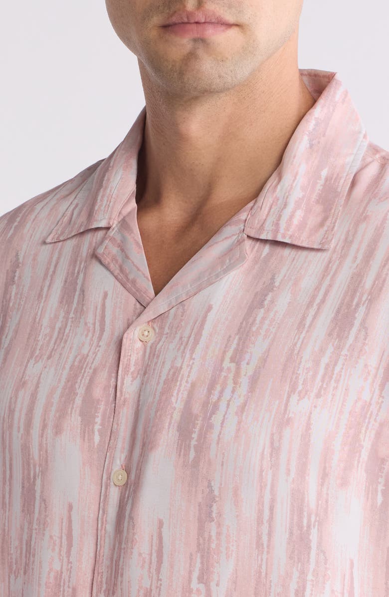 John Varvatos Dan Patterned Modal Camp Shirt, Alternate, color, 