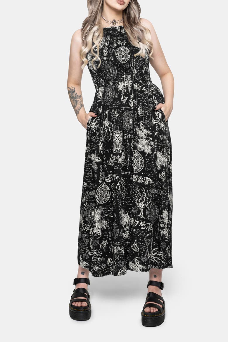 Trinity Moon Midaxi Dress, Alternate, color, Black
