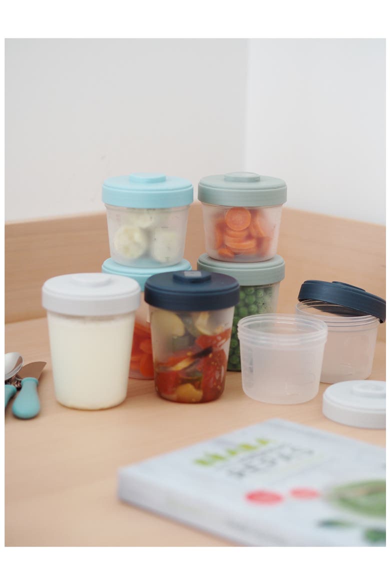 12-Piece Clip Portion Container & Spoon Set, Alternate, color, RAIN