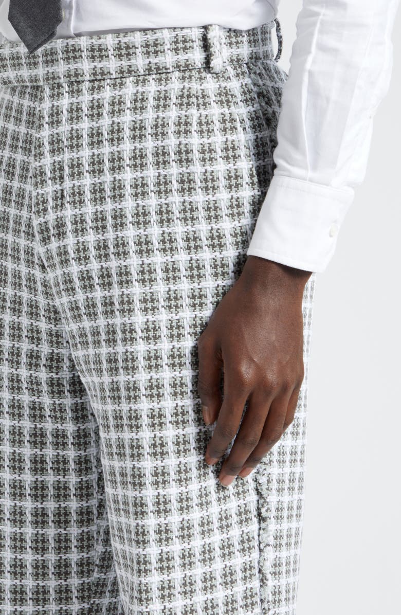 Thom Browne Fit 2 Fray Edge Plaid Tweed Trousers, Alternate, color, 