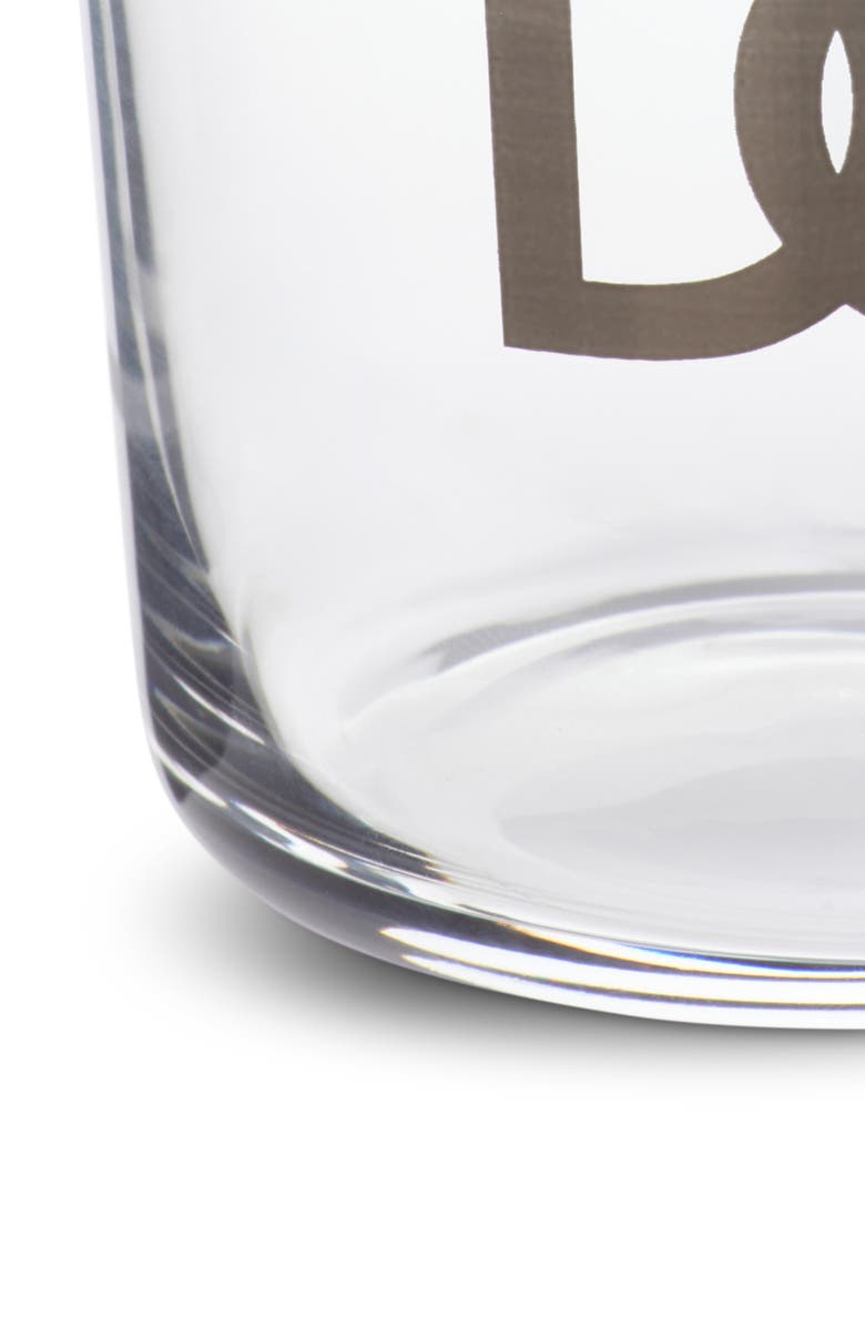 Dolce&Gabbana DG Logo Set Of 2 Water Glasses, Alternate, color, Trasp/ Silver