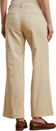 Wide Leg Cotton Twill Pants