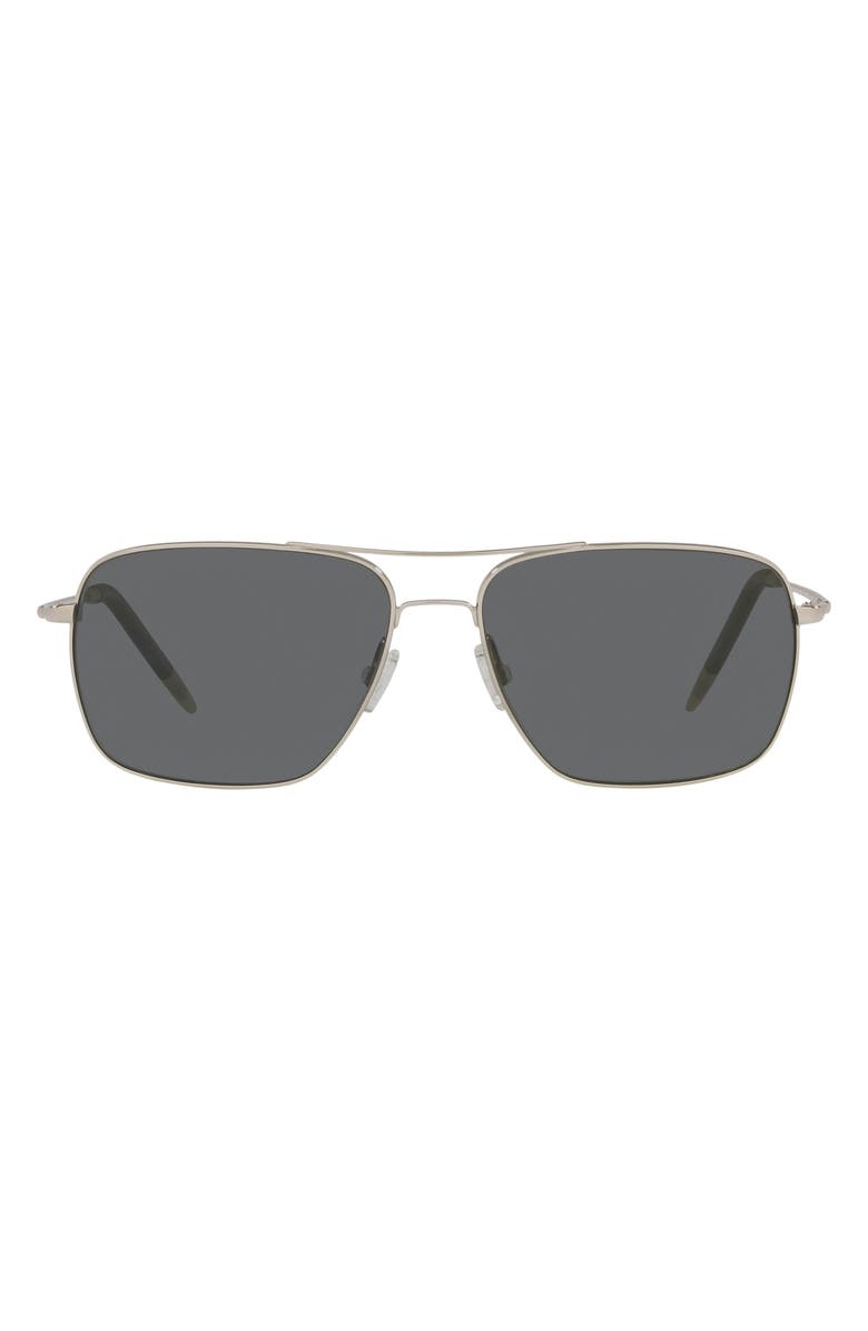 Oliver Peoples Clifton 58mm Polarized Rectangular Sunglasses, Main, color, 