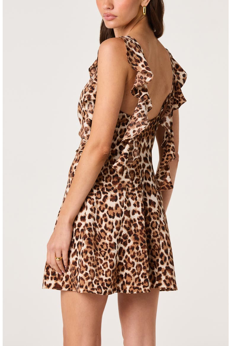 Olga Leopard-Print Ruffled Minidress, Alternate, color, LEOPARD PRINT