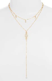 Ettika Layered Cubic Zirconia Lariat Necklace