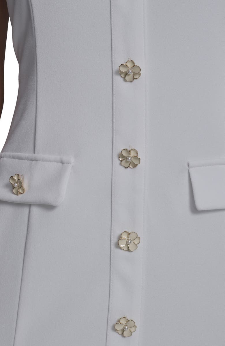 KARL LAGERFELD Floral Button Detail Scuba Crepe Sheath Dress, Alternate, color, 