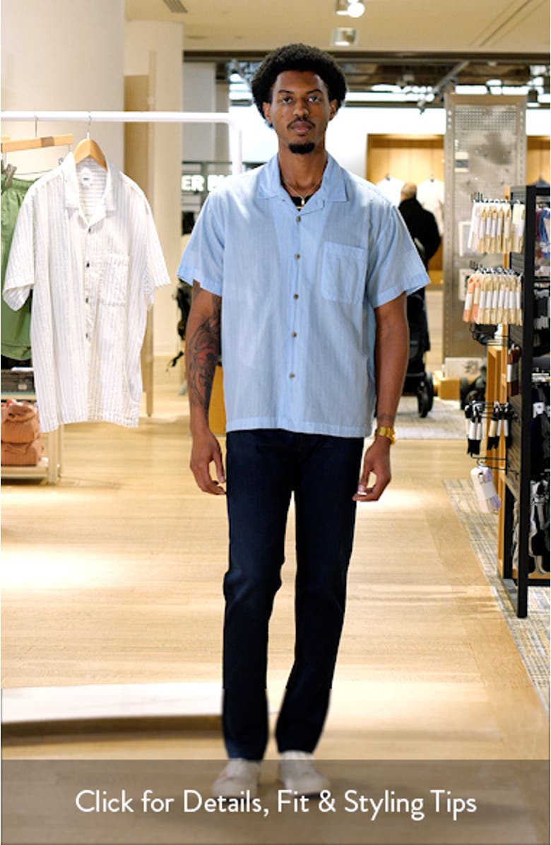 Donnie Stripe Short Sleeve Cotton Button-Up Shirt, sales video thumbnail