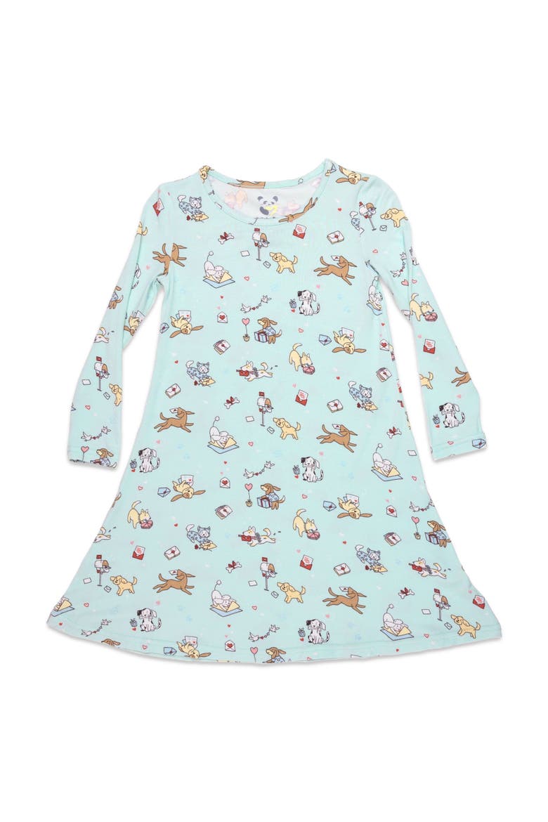 Kids' Puppy Love Long Sleeve Dress, Main, color, Puppy Love