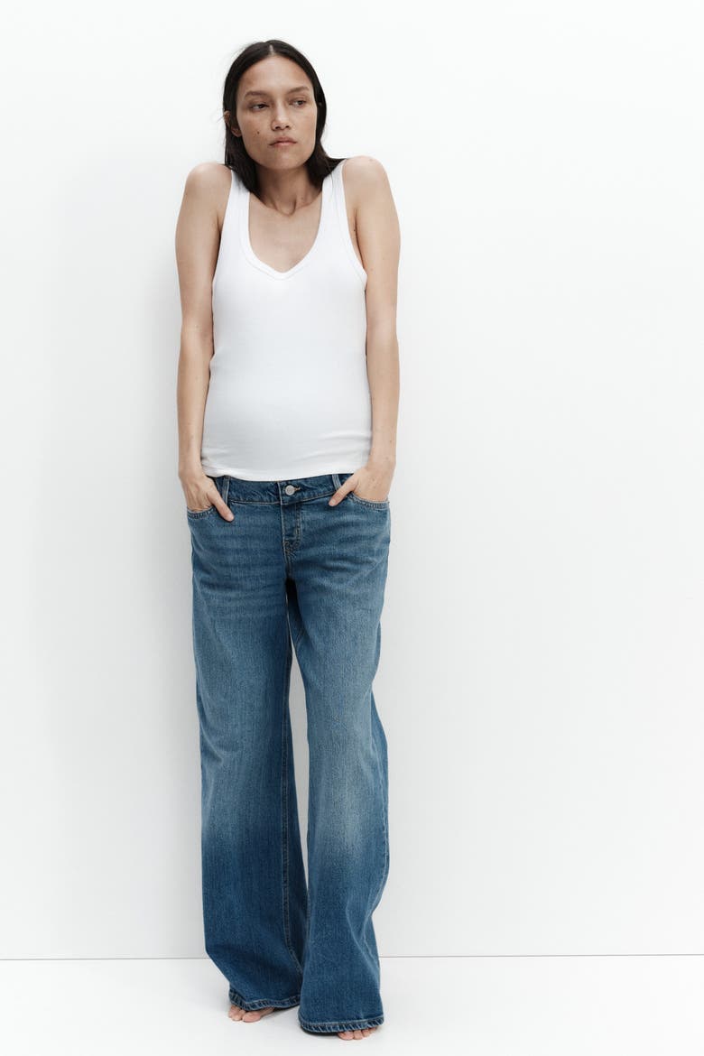 Mama wide jeans, Alternate, color, Denim blue