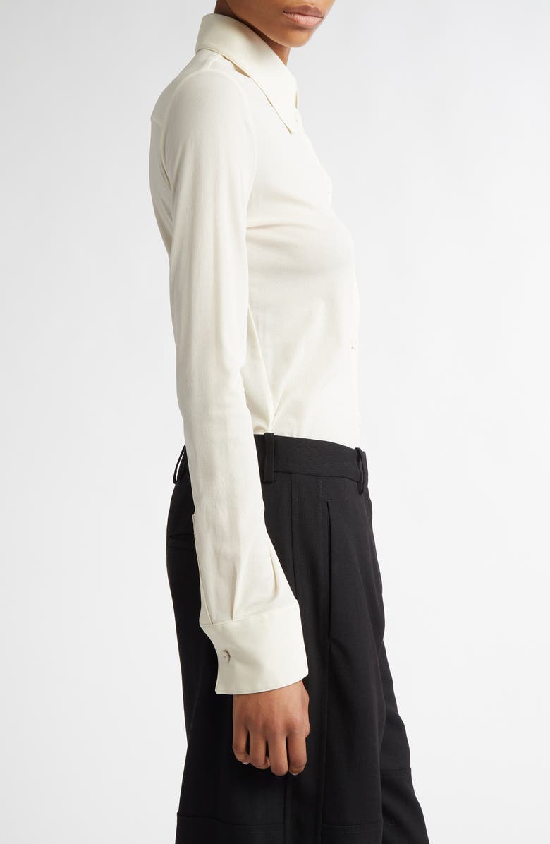 Jil Sander Silk Button-Up Shirt, Alternate, color, 