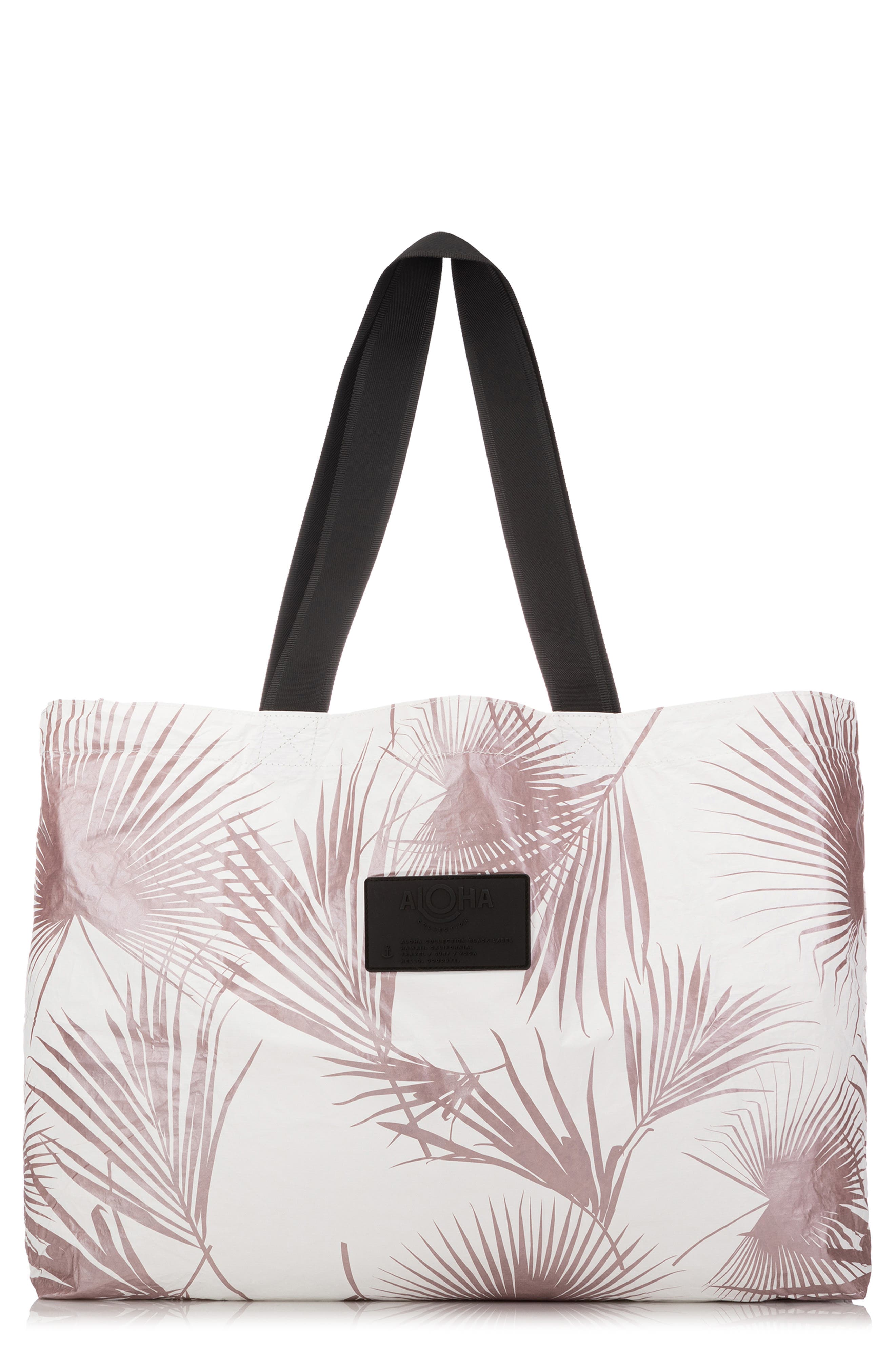 Aloha Collection Holo Holo Reversible Tote Bag, Main, color, Rose Gold
