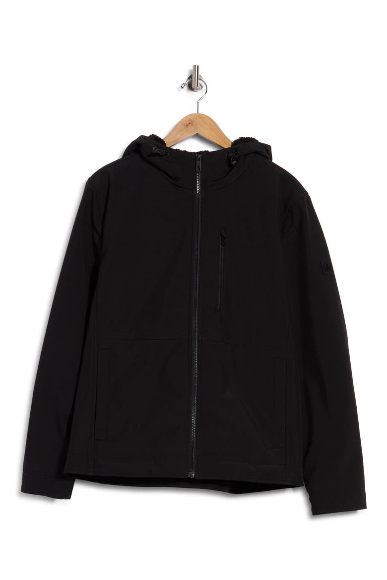 Softshell Hooded Jacket, Alternate, color, BLACK