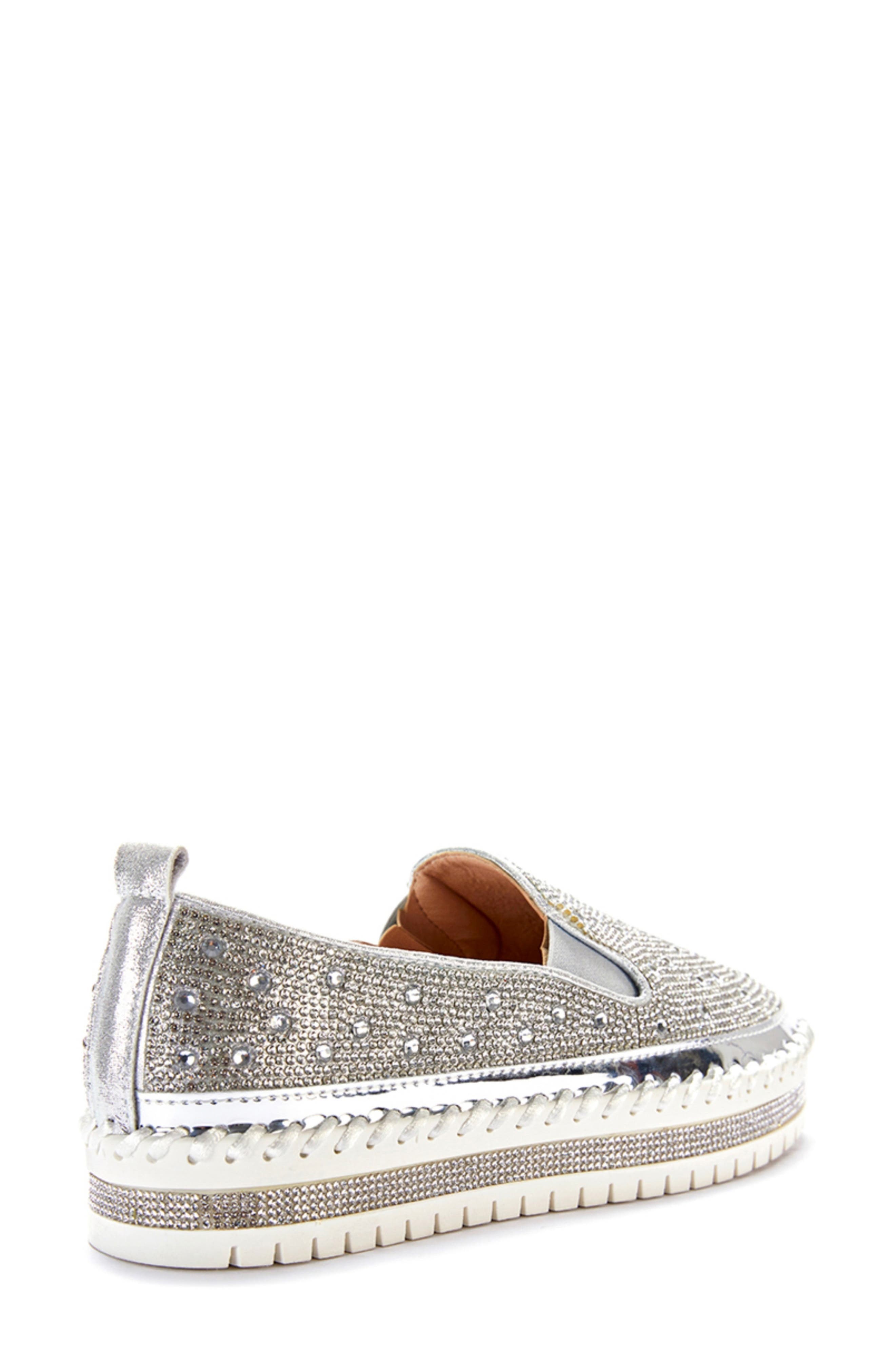 AZALEA WANG Rhinestone Sneaker, Alternate, color, Silver