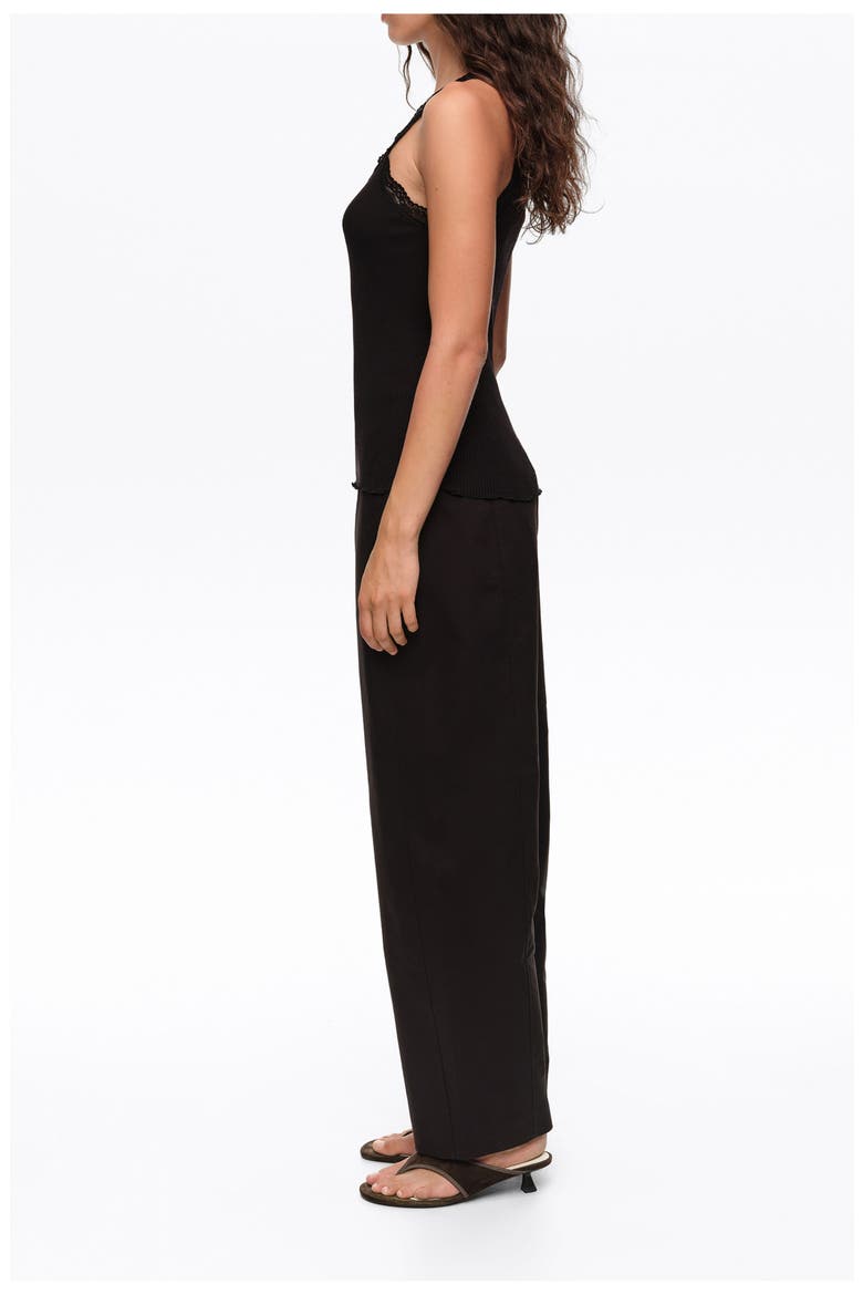 Barrel Trousers with Decorative Stitching, Alternate, color, BLACK