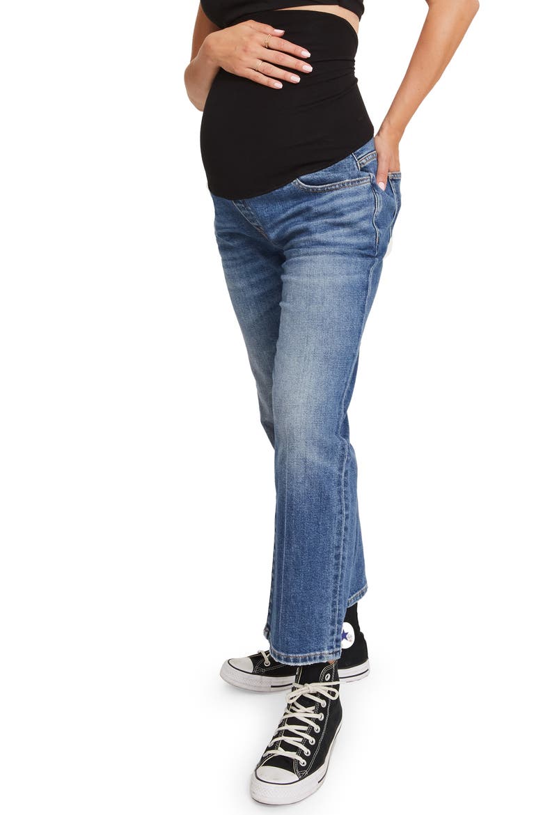 The Over The Bump Straight Maternity Jeans, Main, color, INDIGO
