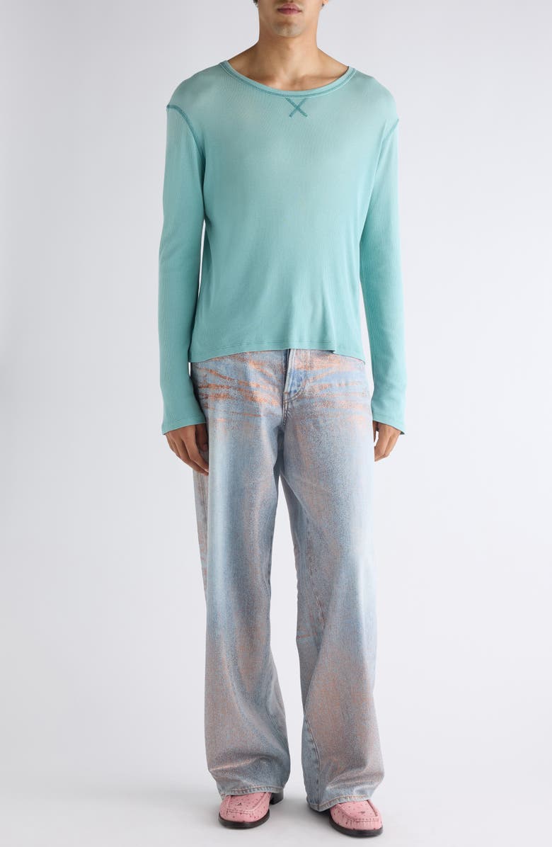 Acne Studios Einso U Sunkissed Rib T-Shirt, Alternate, color, Mint Green