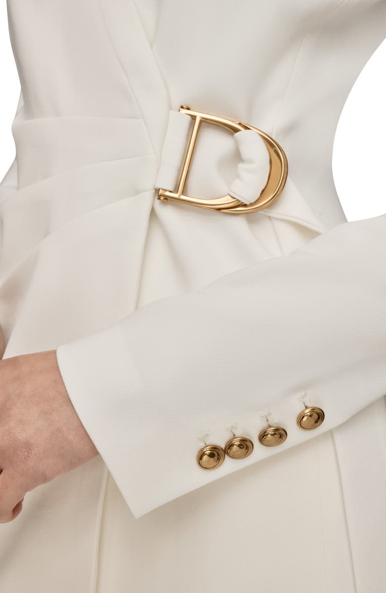 Donna Karan New York Long Sleeve Wrap Dress, Alternate, color, Cream