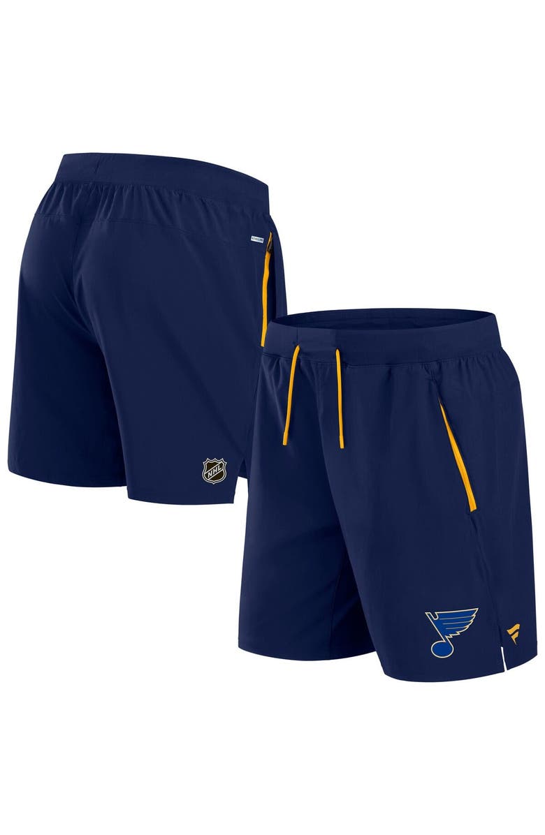 FANATICS Men's Fanatics  Navy St. Louis Blues Authentic Pro Rink Performance Shorts, Main, color, 