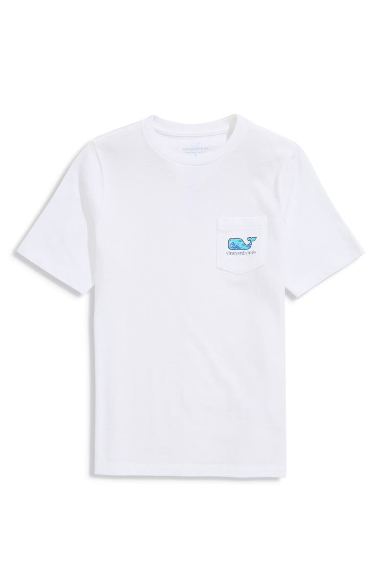 vineyard vines Kids' Whale Fill Cotton Graphic Pocket T-Shirt, Main, color, White Cap