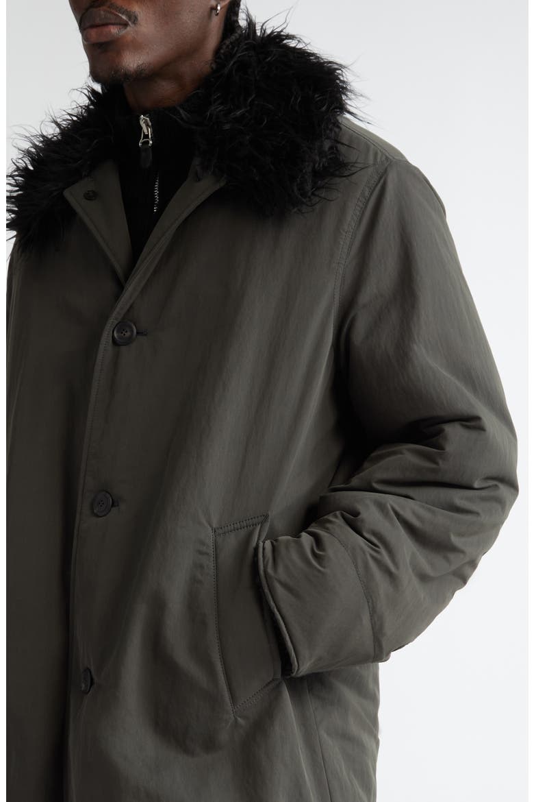 Polar Water Repellent Coat with Faux Fur Collar, Alternate, color, VAPOR CHARCOAL PEACHED NYLON