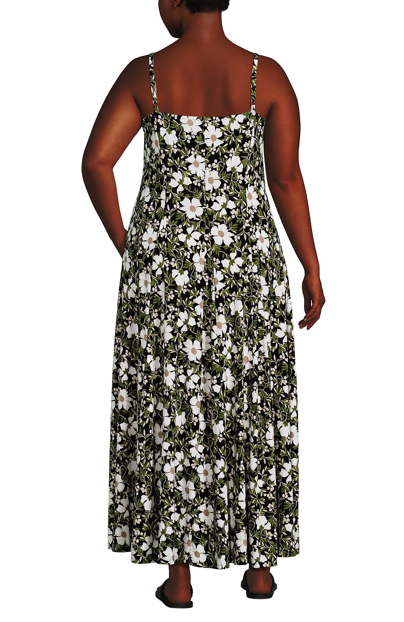 Lands' End Silky Knit Godet Maxi Dress (Women) | Nordstrom