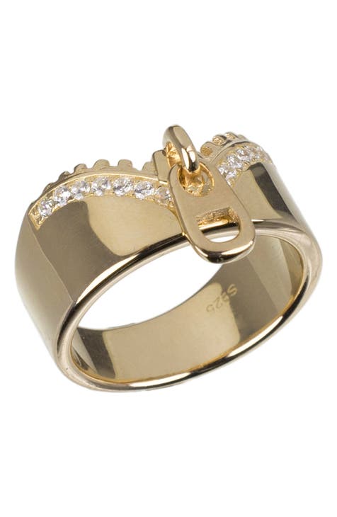 Pavé CZ Zipper Ring