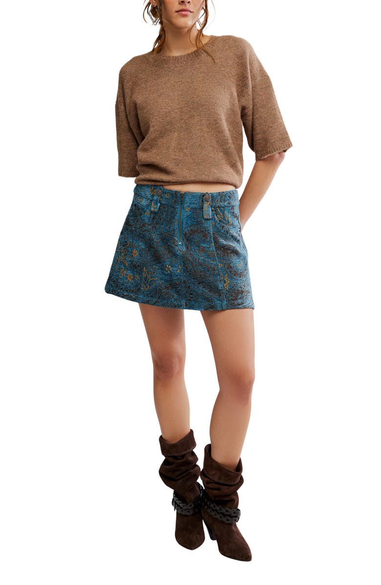 Free People Micah Miniskirt, Alternate, color, Blue Combo