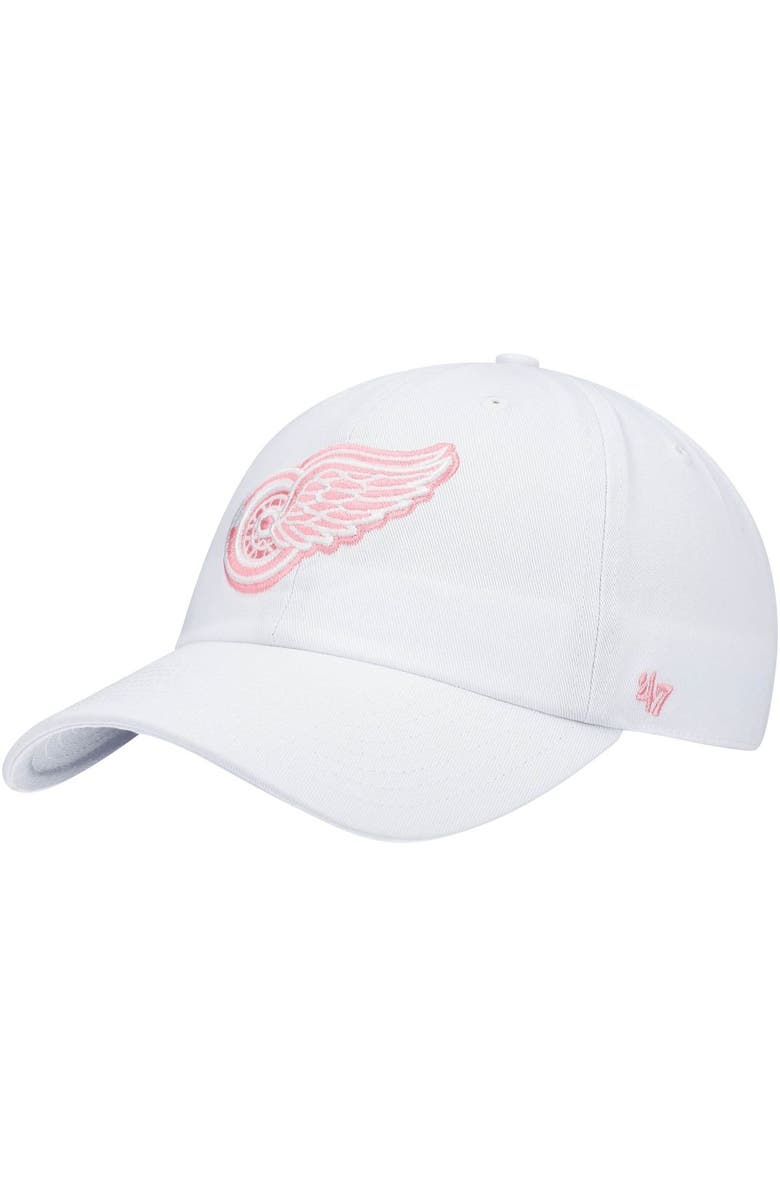 '47 Men's '47 White Detroit Red Wings Team Clean Up Adjustable Hat, Alternate, color,