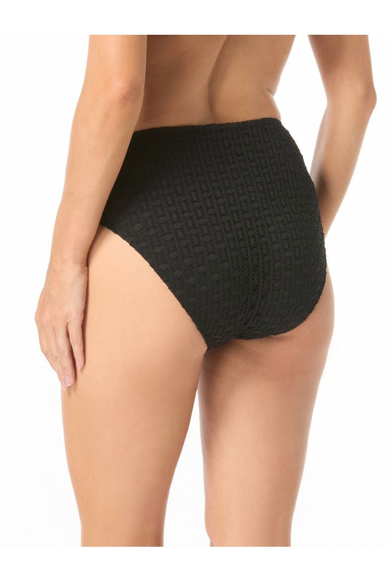 Crochet High Waist Swim Bottom, Alternate, color, Black