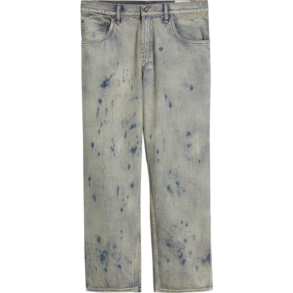 Rag & Bone Splatter Baggy Straight Leg Jeans In Gray