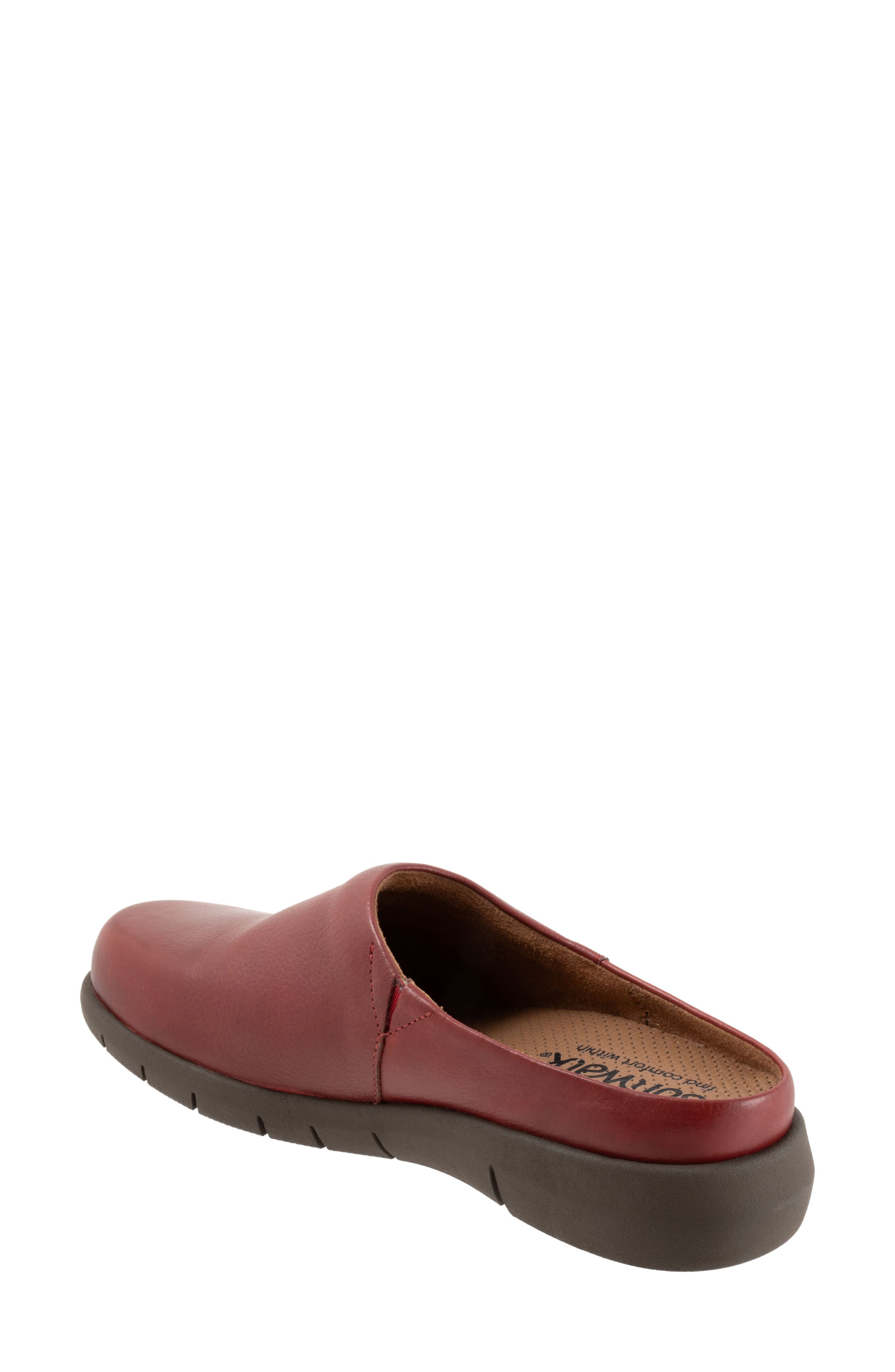 Andria Mule, Alternate, color, DARK RED SUEDE