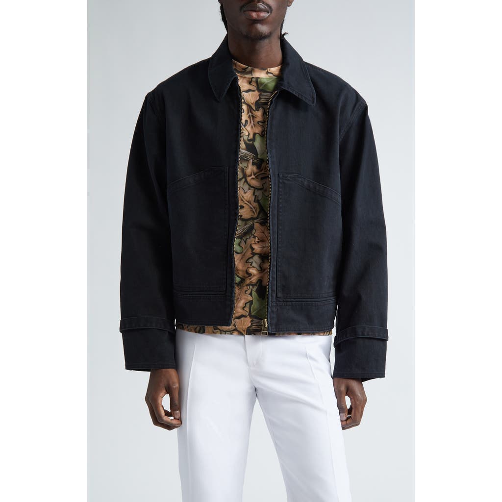 STOCKHOLM SURFBOARD CLUB Cotton Twill Work Jacket in Black  product