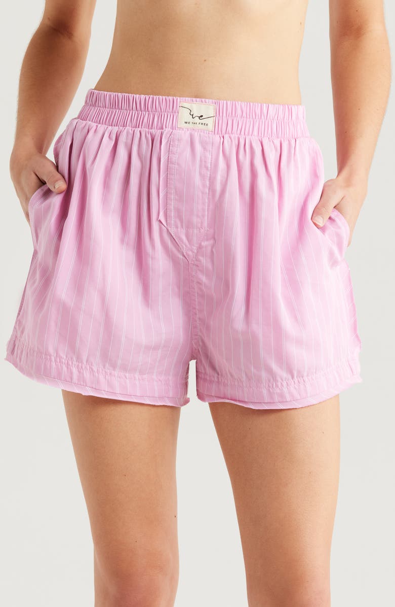 Free People Day to Day Boxer Shorts, Main, color, Pink Combo