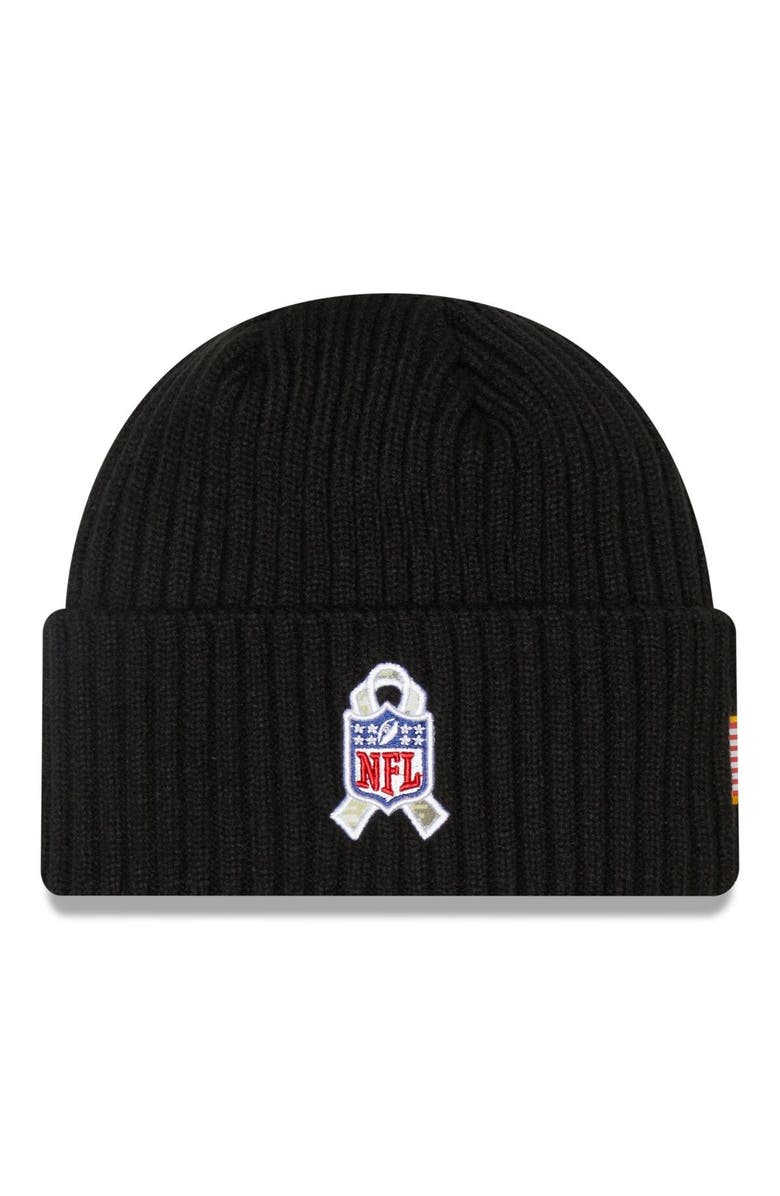 New Era Men's New Era Black Baltimore Ravens 2022 Salute To Service Knit Hat, Alternate, color, 