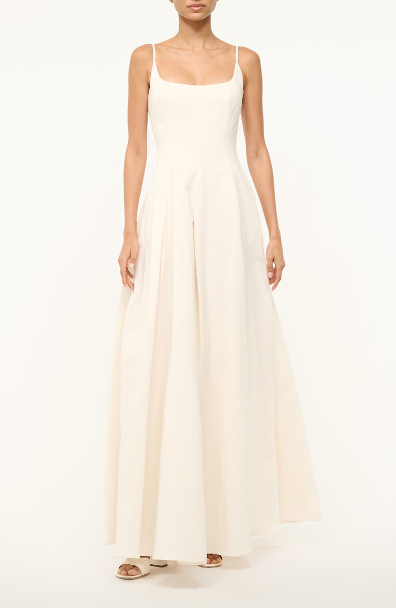 STAUD Joy Cotton Blend Maxi Dress, Main, color, Ivory