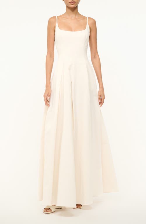 STAUD Joy Cotton Blend Maxi Dress in Ivory at Nordstrom, Size 2