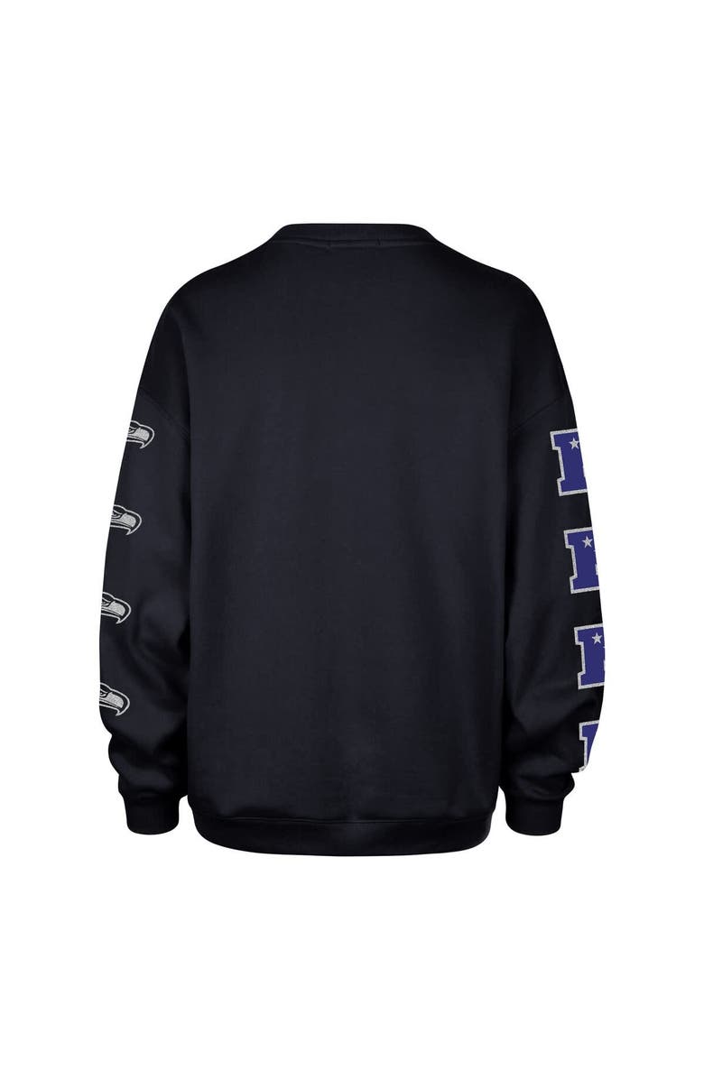 '47 Women's '47 College Navy Seattle Seahawks Go Big Oversized Pullover Sweatshirt, Alternate, color, College Navy